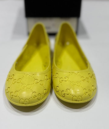 Gucci Girls Yellow Rubber Sandals