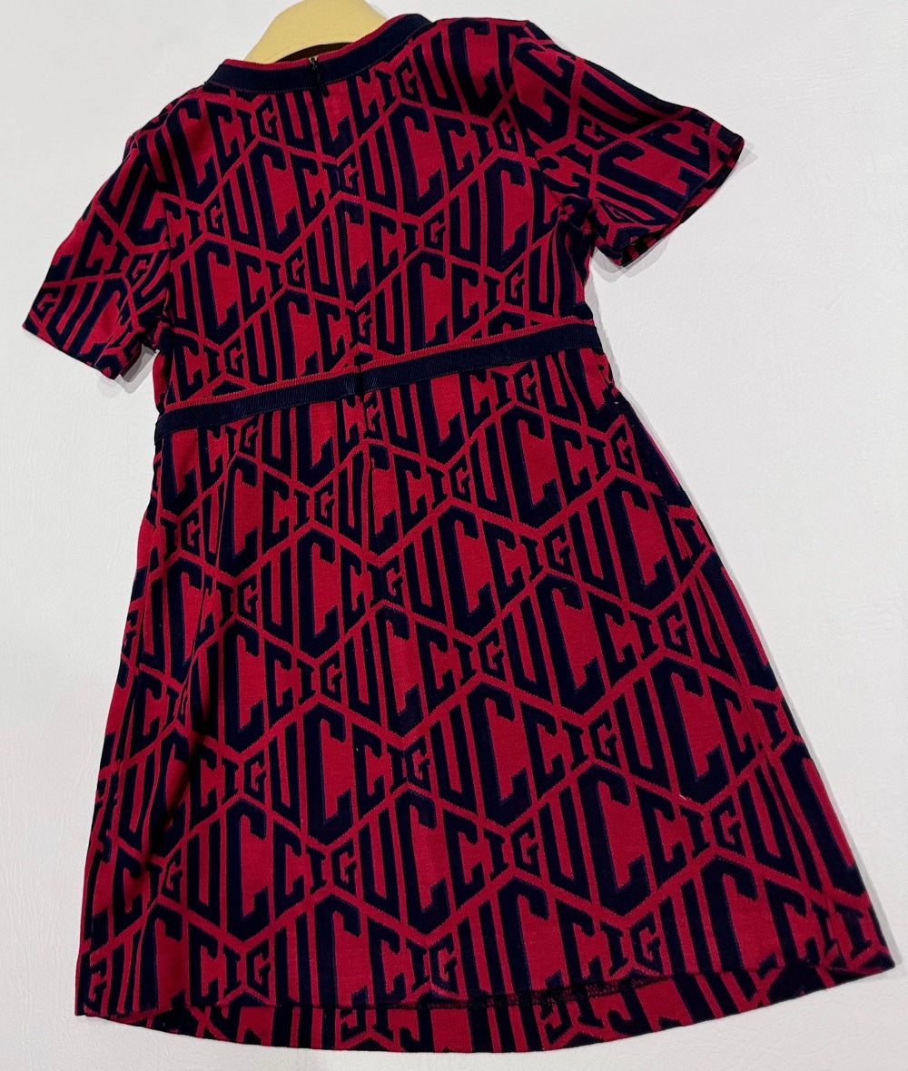 Gucci Girls Red G Pattern Dress