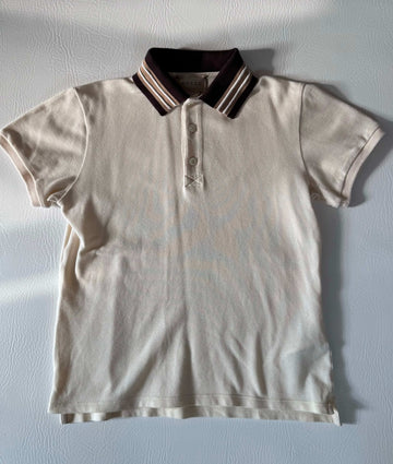 Gucci Boys Cream GG Collar Polo T Shirt