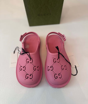 Gucci Kids Elea Cut Out GG Rubber Clogs