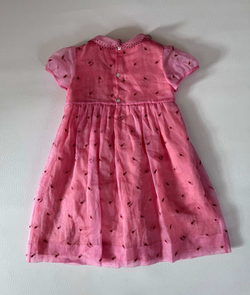 Gucci Girls Pink Floral Silk Organza Dress