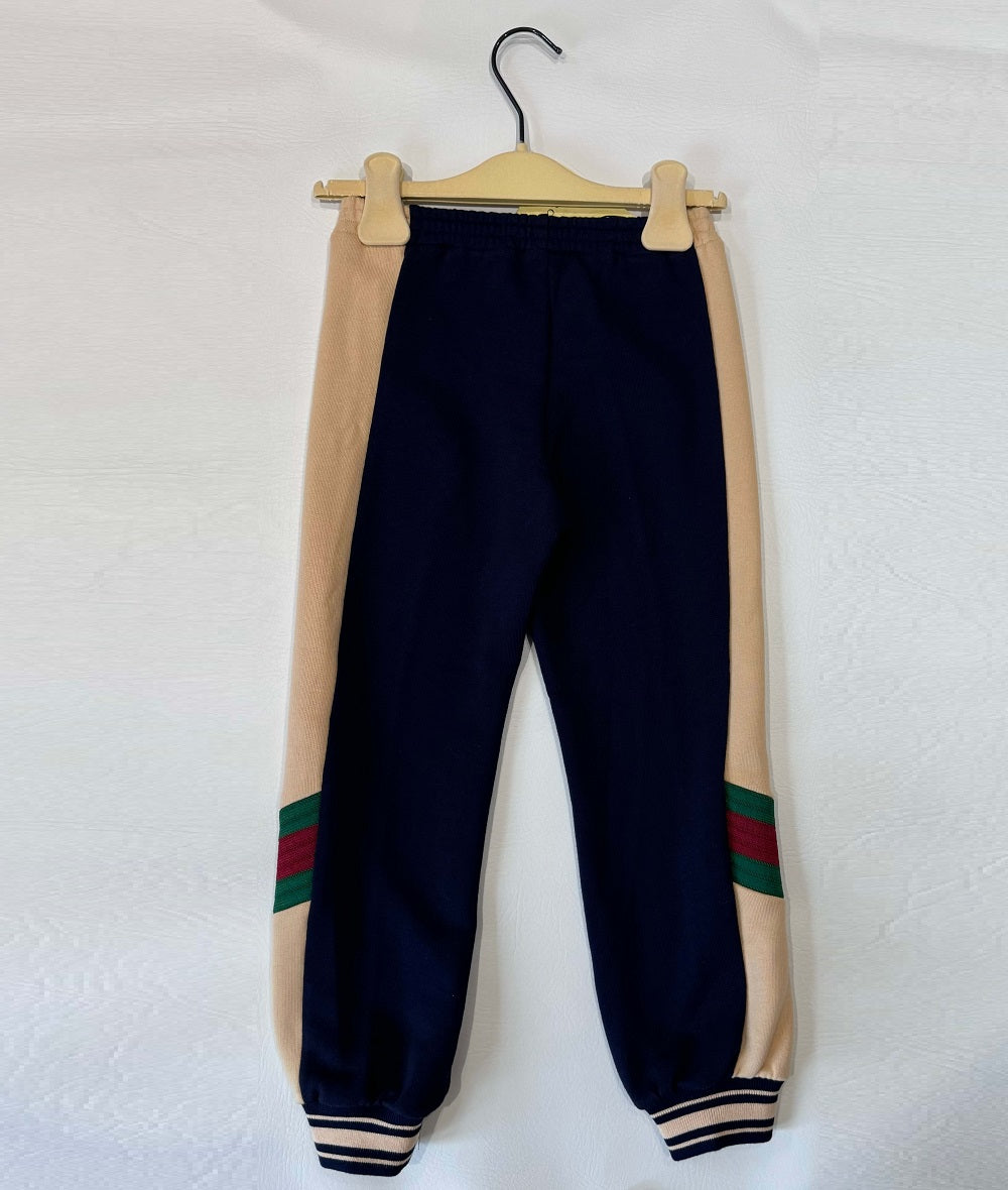 Gucci Boys Navy Blue Cotton Web Joggers