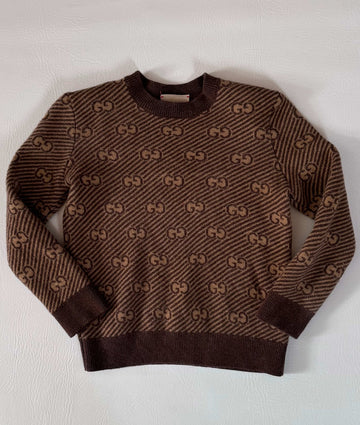 Gucci Brown GG Wool Monogram Jumper