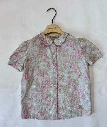 Gucci Girls Pink Floral Blouse